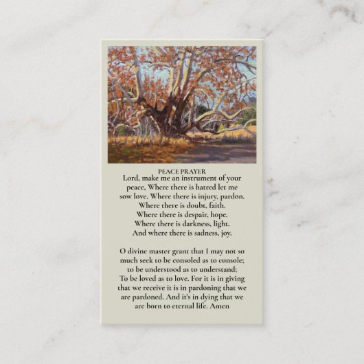 美しいお祝いのライフツリーポートレートカード 名刺 (正面)