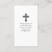 美しいお祝いのライフ祈りの言葉カード 名刺 (裏面)