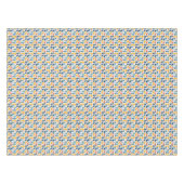 美しいかわいいの遊猫、おもちゃの白いバ テーブルクロス (正面(横))