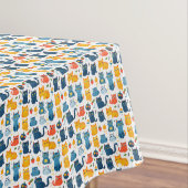 美しいかわいいの遊猫、おもちゃの白いバ テーブルクロス (インサイチュ)