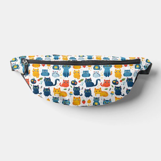 美しいかわいいの遊猫、おもちゃの白いバ ファニーパック (レイダウン)