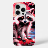 美しいかわいいアライグマ赤い輝く目の森 Case-Mate iPhoneケース (裏面)