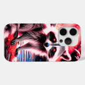 美しいかわいいアライグマ赤い輝く目の森 Case-Mate iPhoneケース (裏面 (横))