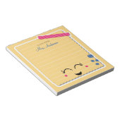 美しいかわいいオレンジの先生鑑賞 ノートパッド (アングル)