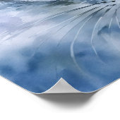 美しいかわいいグレー虎猫キッテンウォーターカラーアート ポスター (角)