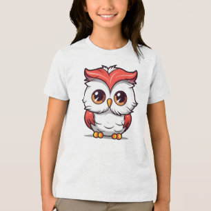 美しいかわいいスタイルフクロウ漫画–77038 トライブレンドTシャツ