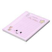 美しいかわいいピンクの先生鑑賞 ノートパッド (回転)