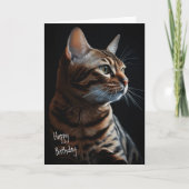 美しいかわいいベンガルキティキャットハッピーバースデー カード (正面)