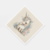 美しいかわいいユニコーン誕生日 スタンダードランチョンナプキン (角)