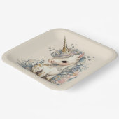 美しいかわいいユニコーン誕生日 ペーパープレート (傾斜あり)