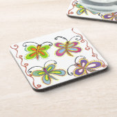 美しいかわいい蝶アート：完璧な贈り物 コースター (左側)