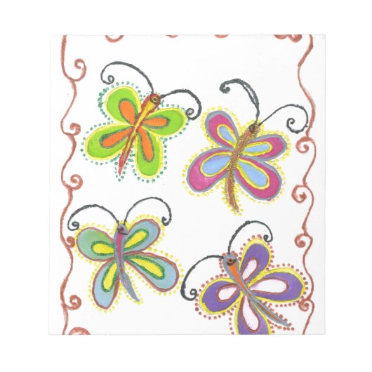 美しいかわいい蝶アート:完璧な贈り物 ノートパッド (正面)