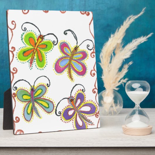 美しいかわいい蝶アート:完璧な贈り物 フォトプラーク (側面)