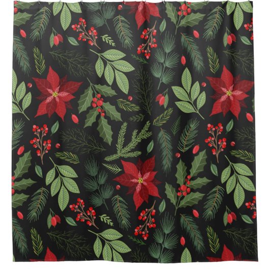 美しいかわいらしフローラ装飾的な目を引く シャワーカーテン (正面)