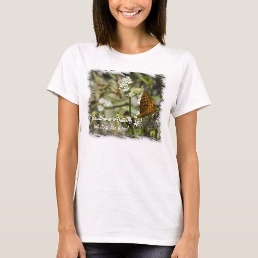 美しいが刺す白いエッジ Tシャツ (正面)
