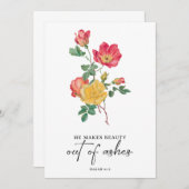 美しいが灰から抜け出した。キリスト教聖書聖句 招待状 (正面/裏面)