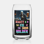 美しいが飲み物のホルダーの目に入る ガラス缶 (正面)