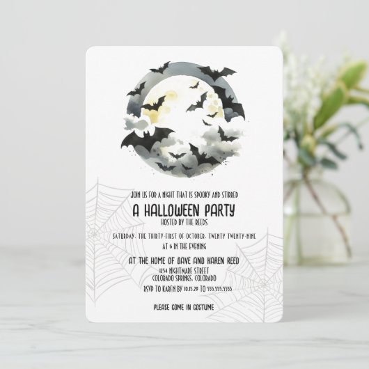 美しいこうもりハローウィンパーティ 招待状 (スタンド正面)