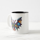 美しいこうもり ツートーンマグカップ (正面左)