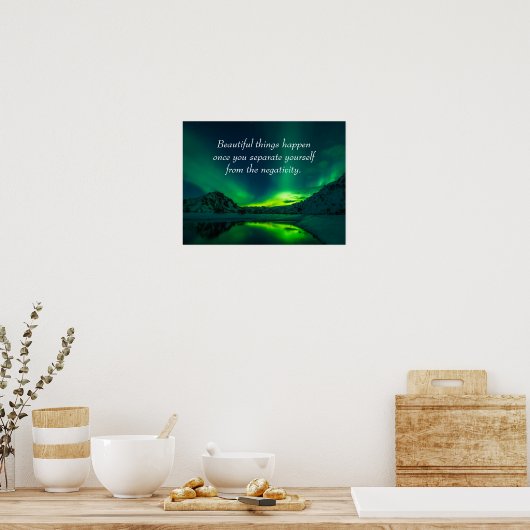 美しいことが起こる感動的引用文 ポスター (キッチン)