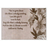 美しいことわざのフローラガラスの切断板 カッティングボード (正面)