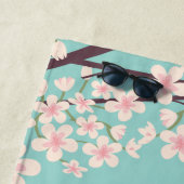 美しいさくらんぼのモノグラムの花 ビーチタオル (インサイチュ)