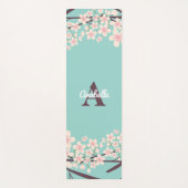 美しいさくらんぼのモノグラムの花 ヨガマット (正面)