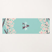 美しいさくらんぼのモノグラムの花 ヨガマット (正面(横))