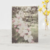 美しいさくらんぼの花の名前をカスタムすると意味 カード (黄色い花)