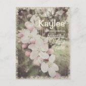 美しいさくらんぼの花の名前をカスタムすると意味 ポストカード (正面)