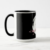 美しいさくらんぼの花の月 マグカップ (左)