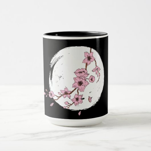 美しいさくらんぼの花の月 マグカップ (中央)