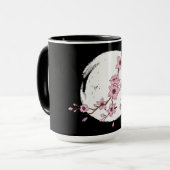 美しいさくらんぼの花の月 マグカップ (正面左)