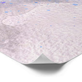 美しいさくらんぼの花の木の絵を描水色 ポスター (角)