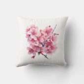 美しいさくらんぼの花の装飾用クッションまたはクッション クッション (裏面)
