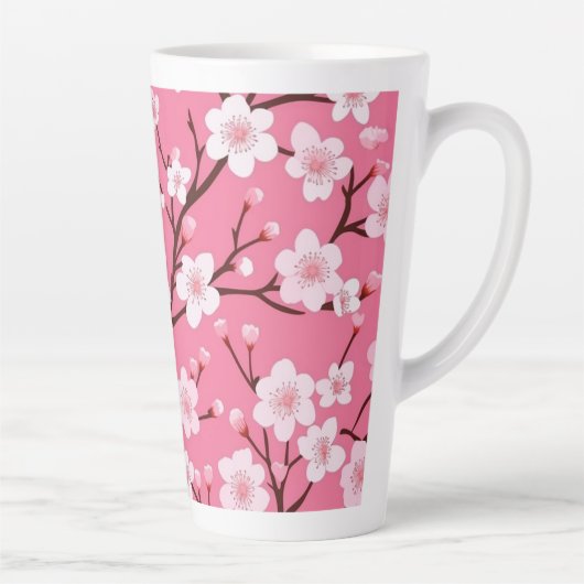 美しいさくらんぼの花 カフェラテマグ (右)