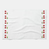 美しいさくらんぼフルーツオンホワイト キッチンタオル (横)