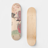 美しいさくらんぼ下ヴィンテージ浮世絵 スケートボード (正面)