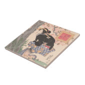 美しいさくらんぼ下ヴィンテージ浮世絵 タイル (側面)