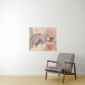 美しいさくらんぼ下ヴィンテージ浮世絵 タペストリー (インサイチュ(横))