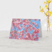 美しいさくらんぼ花咲きグリーティングカード カード (黄色い花)