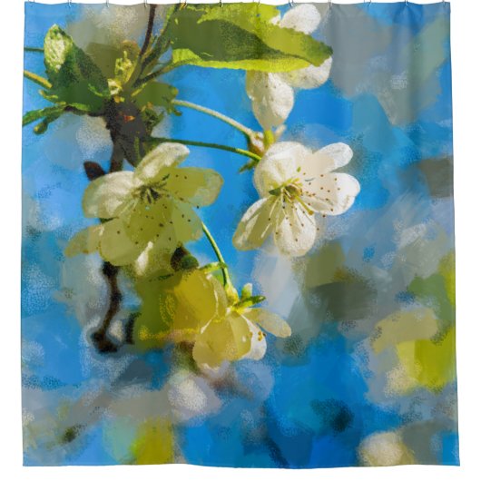 美しいさくらんぼ シャワーカーテン (正面)