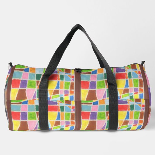 美しいすばらしいクールハッピーアースカラーズコラージュ ダッフルバッグ (裏面)