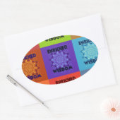 美しいすばらしい美ポップ・アートのしいアートプリント:豊かな 楕円形シール (封筒)