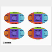 美しいすばらしい美ポップ・アートのしいアートプリント:豊かな 楕円形シール (シート)