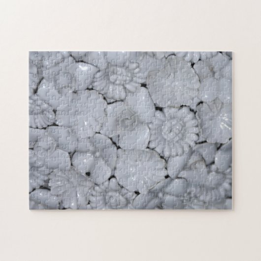 美しいすべての白い磁器の花に挑戦 ジグソーパズル (横)