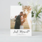 美しいたった今結婚しました結婚の発表 サンキューカード (スタンド正面)