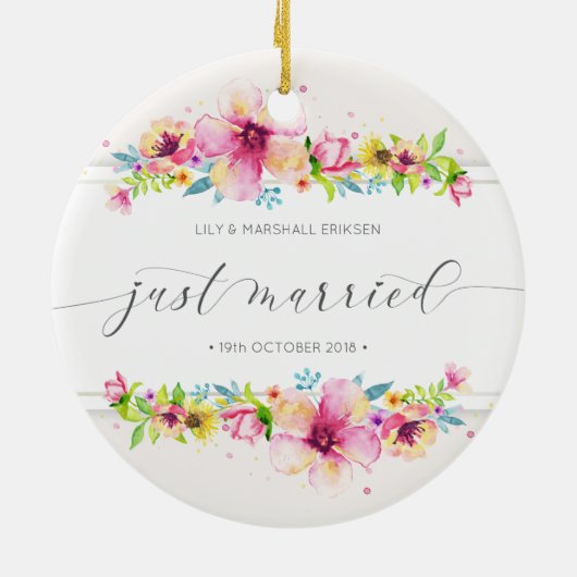 美しいたった今結婚しました結婚ズ|セラミックオーナメント セラミックオーナメント (裏面)