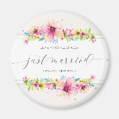 美しいたった今結婚しました結婚ズ |冷蔵庫用マグネット マグネット (正面)