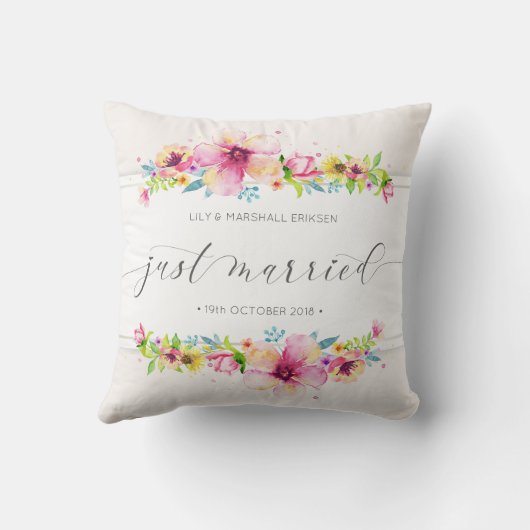 美しいたった今結婚しました結婚ズ|装飾用クッション クッション (裏面)
